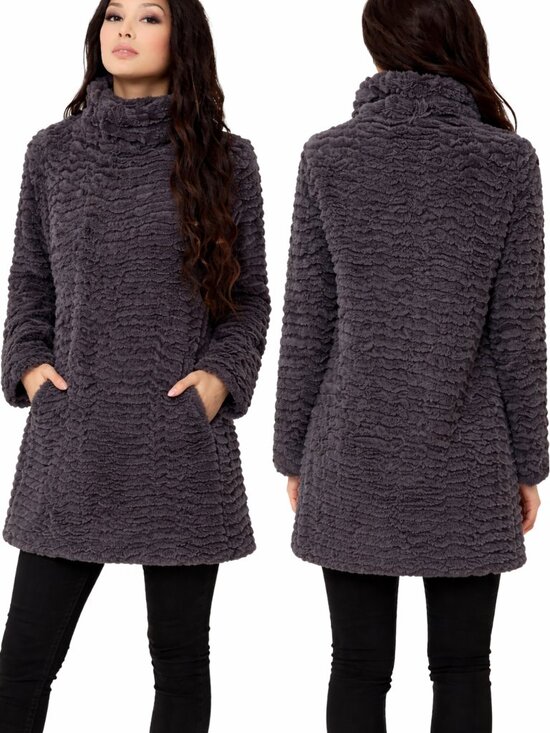 Patagonia Jackets & Blazers - Patagonia Pelage Fleece Faux Fur Jacket Gray Plush Coat Size M